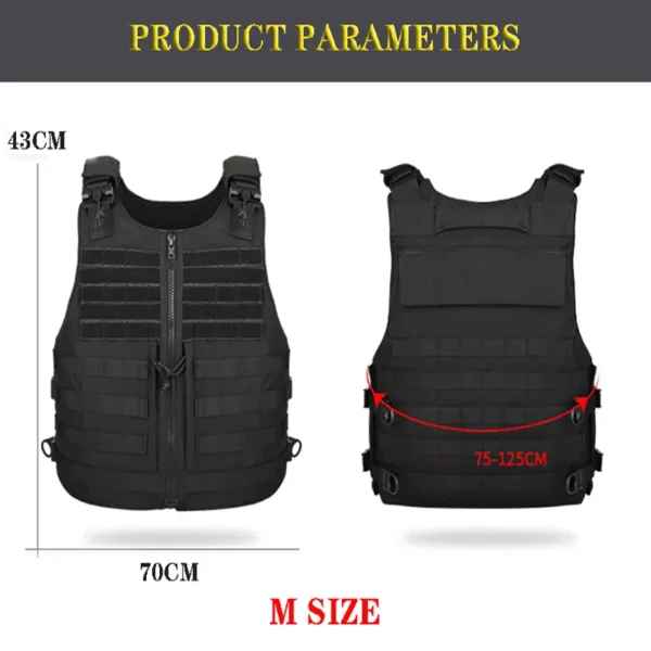 Police Molle Vest with Quick Release and 1000D Tactical Design for Body Armor, Airsoft, and More - Image 7