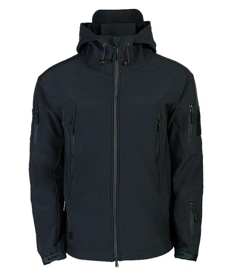 Men's Shark Skin Soft Shell Tactical Waterproof Windbreaker – Hooded Bomber Coats for Military Outdoors Army Jacket