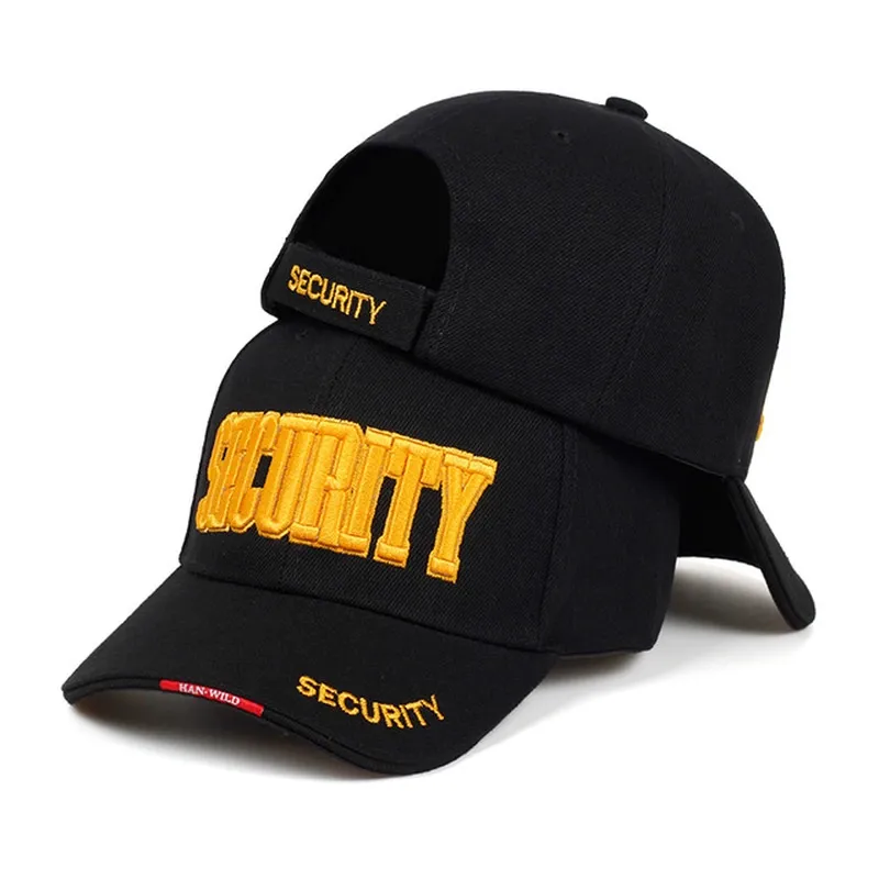 Secure Your Style with the Tactical SECURITY Hat Men's Military-Inspired Baseball Cap for Outdoor and Hip-Hop Enthusiasts