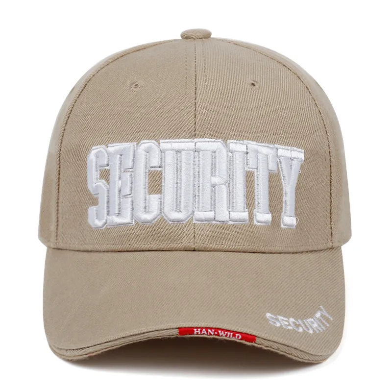 Trendy SECURITY Hat Unisex Embroidered Baseball Cap for All Seasons