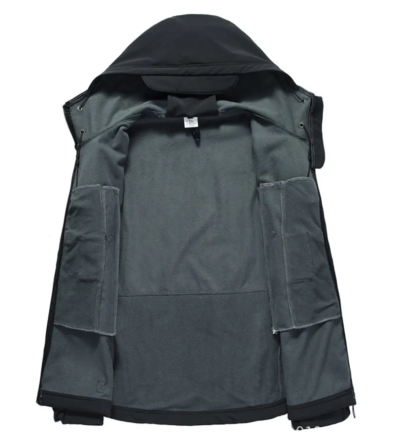Men's Shark Skin Soft Shell Tactical Waterproof Windbreaker – Hooded Bomber Coats for Military Outdoors Army Jacket