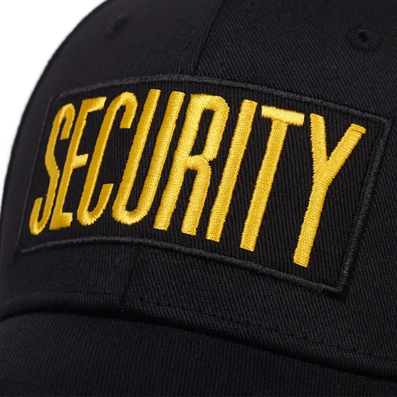 Trendy SECURITY Hat Unisex Embroidered Baseball Cap for All Seasons