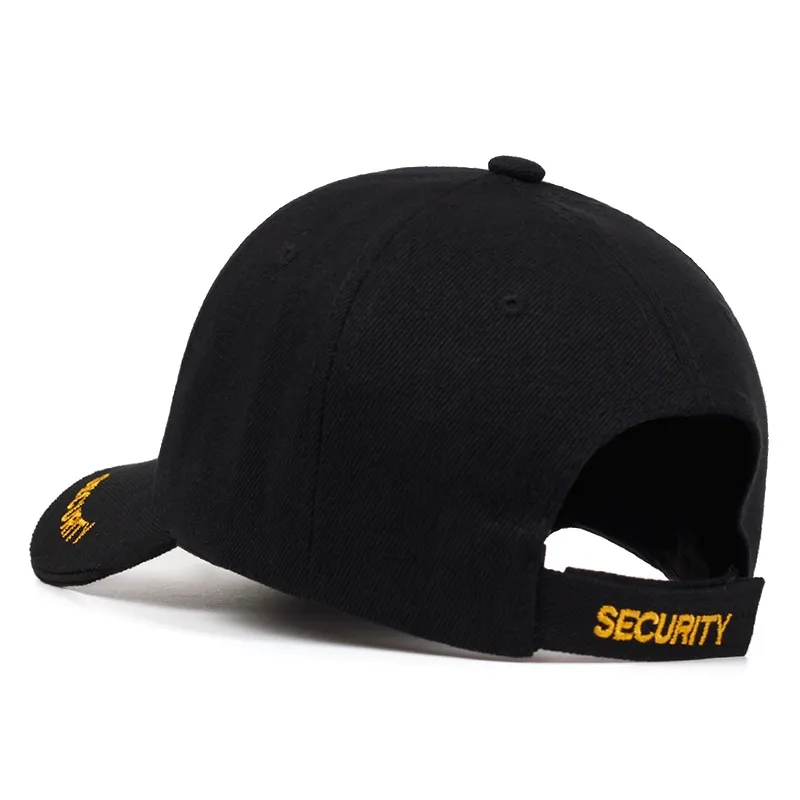 Secure Your Style with the Tactical SECURITY Hat Men's Military-Inspired Baseball Cap for Outdoor and Hip-Hop Enthusiasts