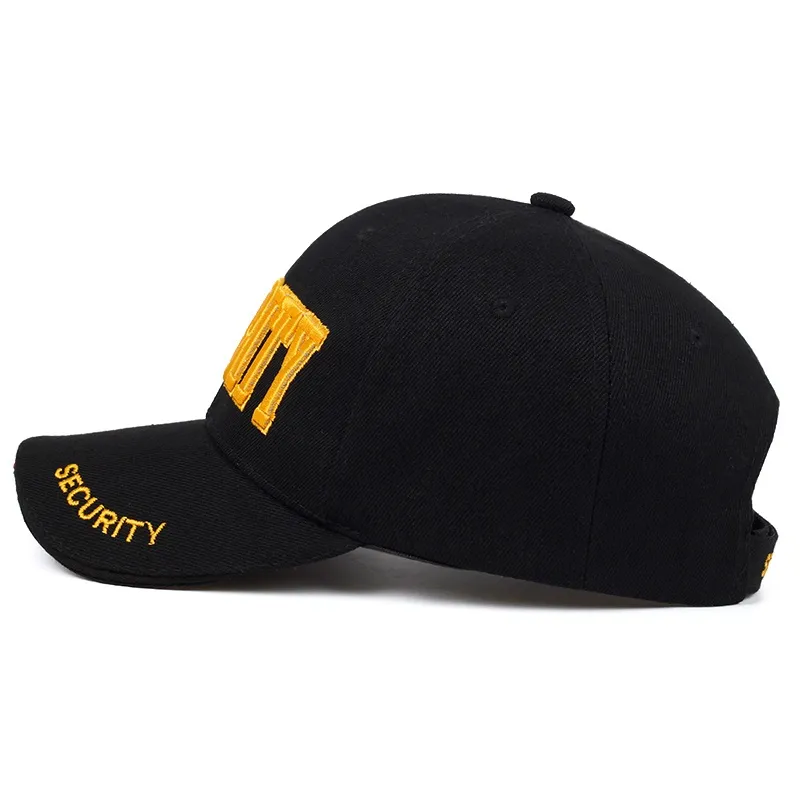 Secure Your Style with the Tactical SECURITY Hat Men's Military-Inspired Baseball Cap for Outdoor and Hip-Hop Enthusiasts