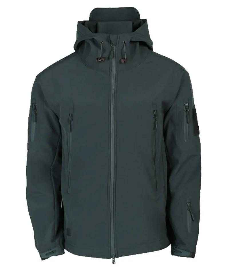 Men's Shark Skin Soft Shell Tactical Waterproof Windbreaker – Hooded Bomber Coats for Military Outdoors Army Jacket