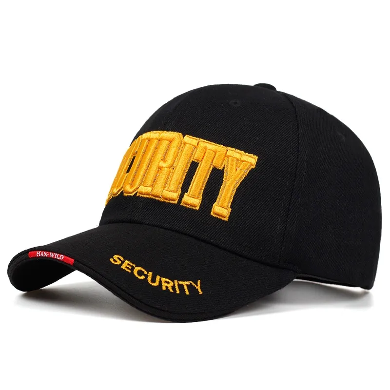 Secure Your Style with the Tactical SECURITY Hat Men's Military-Inspired Baseball Cap for Outdoor and Hip-Hop Enthusiasts