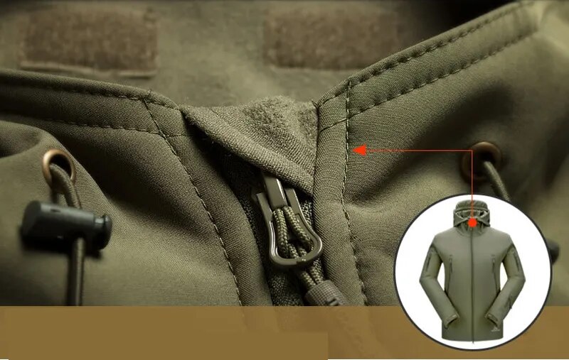 Men's Shark Skin Soft Shell Tactical Waterproof Windbreaker – Hooded Bomber Coats for Military Outdoors Army Jacket