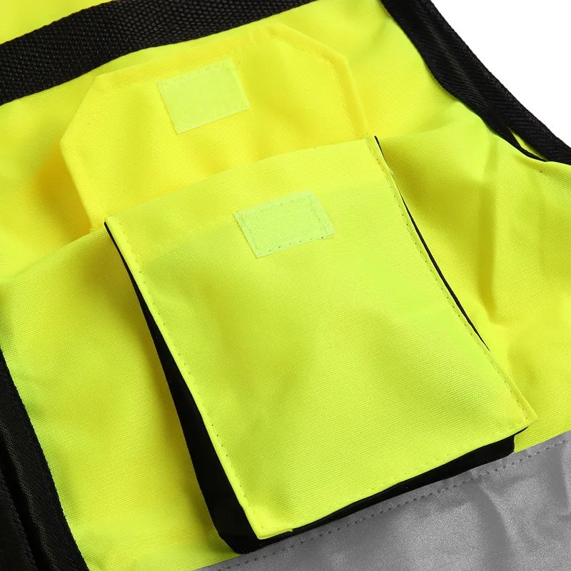 Reflective Clothing with Pockets High Visibility Security Vest for Outdoor Traffic Safety and Cycling