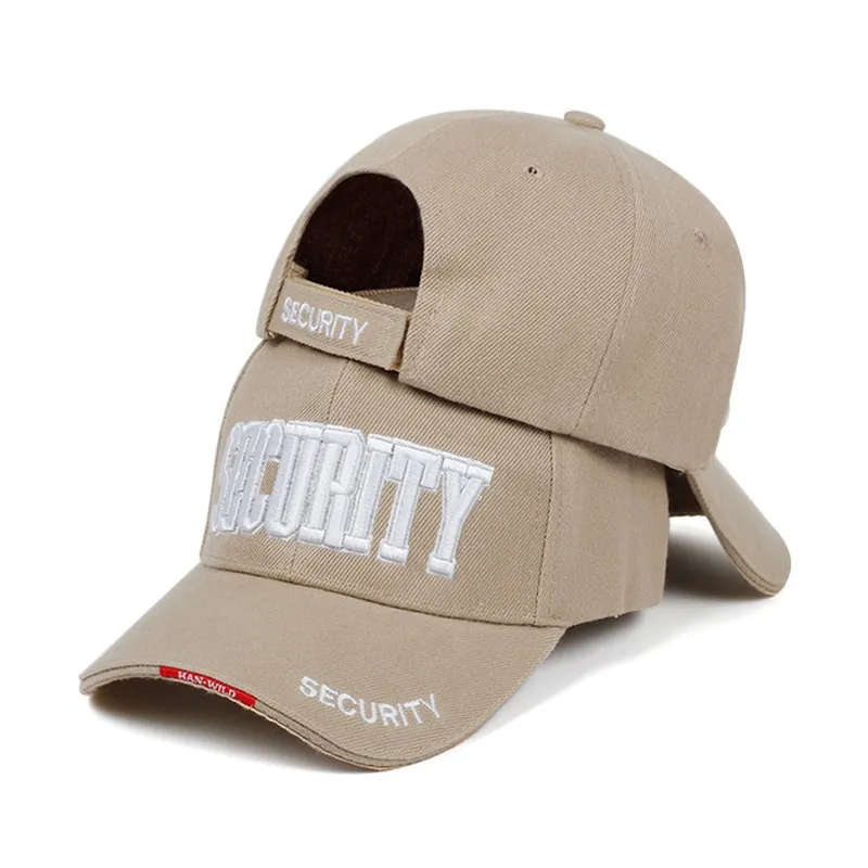 Secure Your Style with the Tactical SECURITY Hat Men's Military-Inspired Baseball Cap for Outdoor and Hip-Hop Enthusiasts