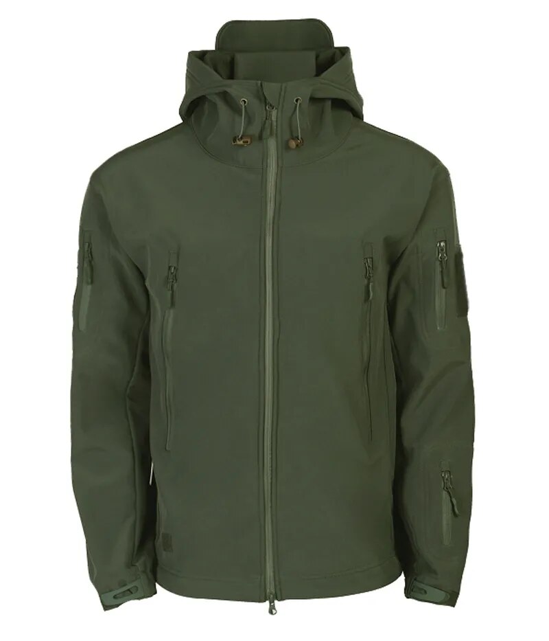 Men's Shark Skin Soft Shell Tactical Waterproof Windbreaker – Hooded Bomber Coats for Military Outdoors Army Jacket