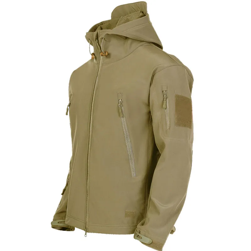Men's Shark Skin Soft Shell Tactical Waterproof Windbreaker – Hooded Bomber Coats for Military Outdoors Army Jacket