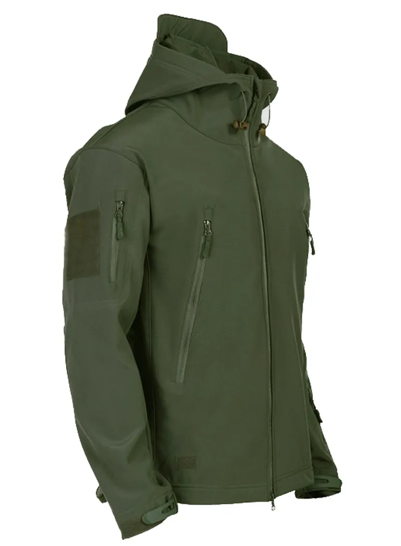 Men's Shark Skin Soft Shell Tactical Waterproof Windbreaker – Hooded Bomber Coats for Military Outdoors Army Jacket