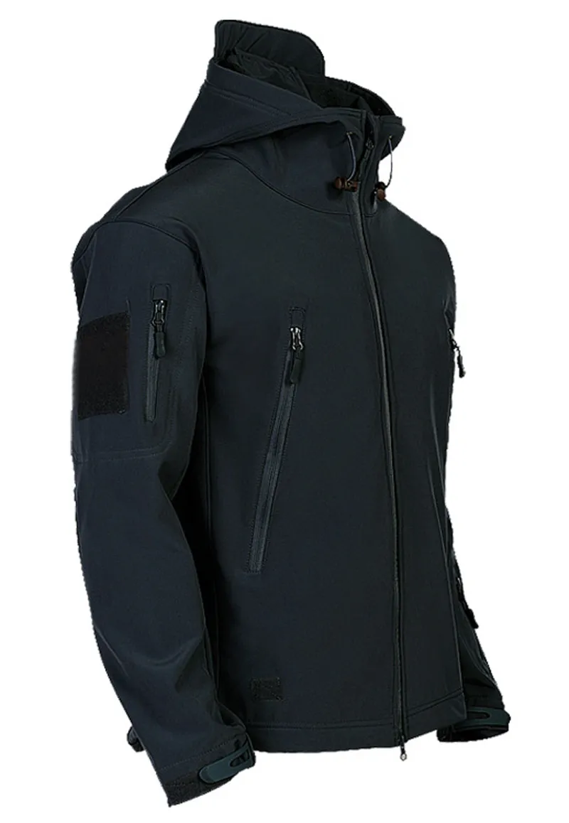 Men's Shark Skin Soft Shell Tactical Waterproof Windbreaker – Hooded Bomber Coats for Military Outdoors Army Jacket