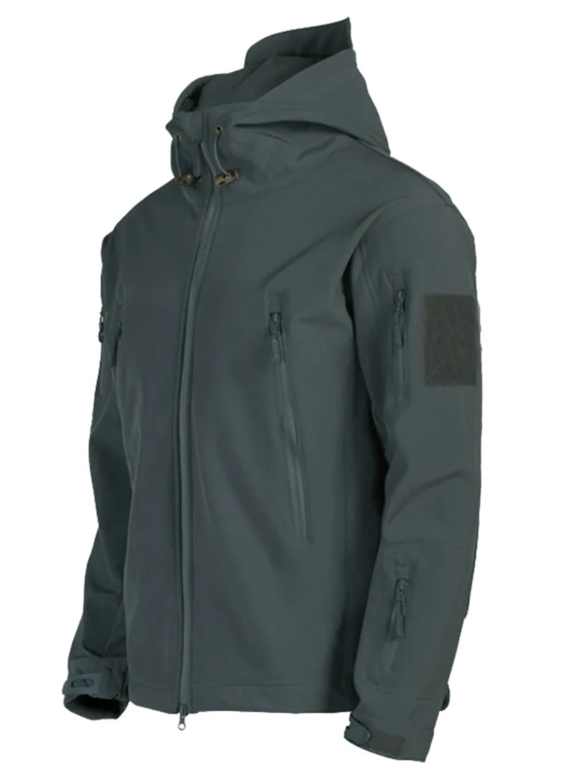 Men's Shark Skin Soft Shell Tactical Waterproof Windbreaker – Hooded Bomber Coats for Military Outdoors Army Jacket