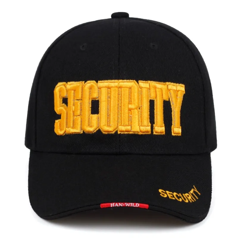 Secure Your Style with the Tactical SECURITY Hat Men's Military-Inspired Baseball Cap for Outdoor and Hip-Hop Enthusiasts