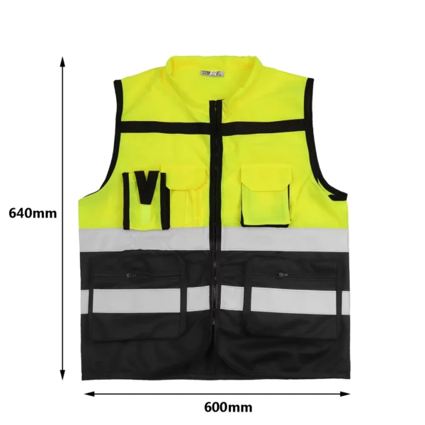 Reflective Clothing with Pockets High Visibility Security Vest for Outdoor Traffic Safety and Cycling - Image 2
