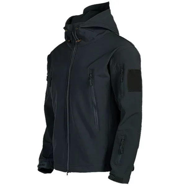 Men's Shark Skin Soft Shell Tactical Waterproof Windbreaker – Hooded Bomber Coats for Military Outdoors Army Jacket - Image 2