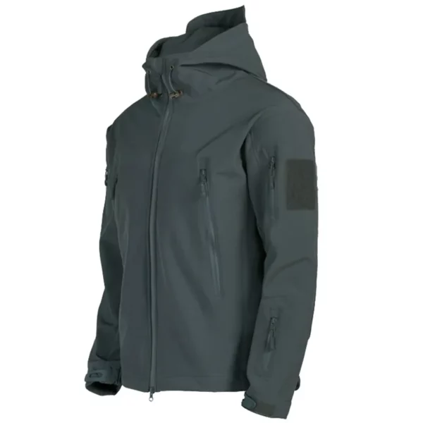 Men's Shark Skin Soft Shell Tactical Waterproof Windbreaker – Hooded Bomber Coats for Military Outdoors Army Jacket - Image 3