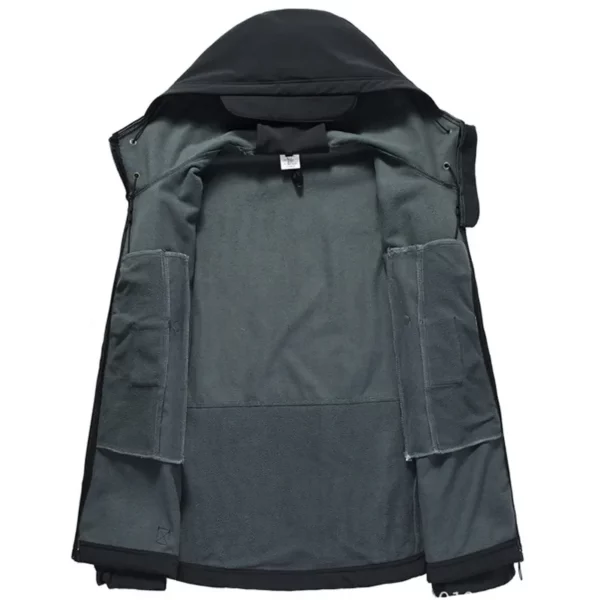 Men's Shark Skin Soft Shell Tactical Waterproof Windbreaker – Hooded Bomber Coats for Military Outdoors Army Jacket - Image 4