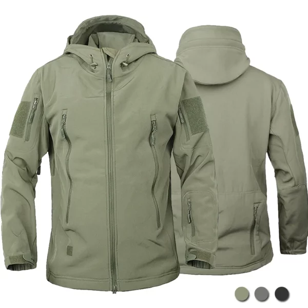 Men's Shark Skin Soft Shell Tactical Waterproof Windbreaker – Hooded Bomber Coats for Military Outdoors Army Jacket