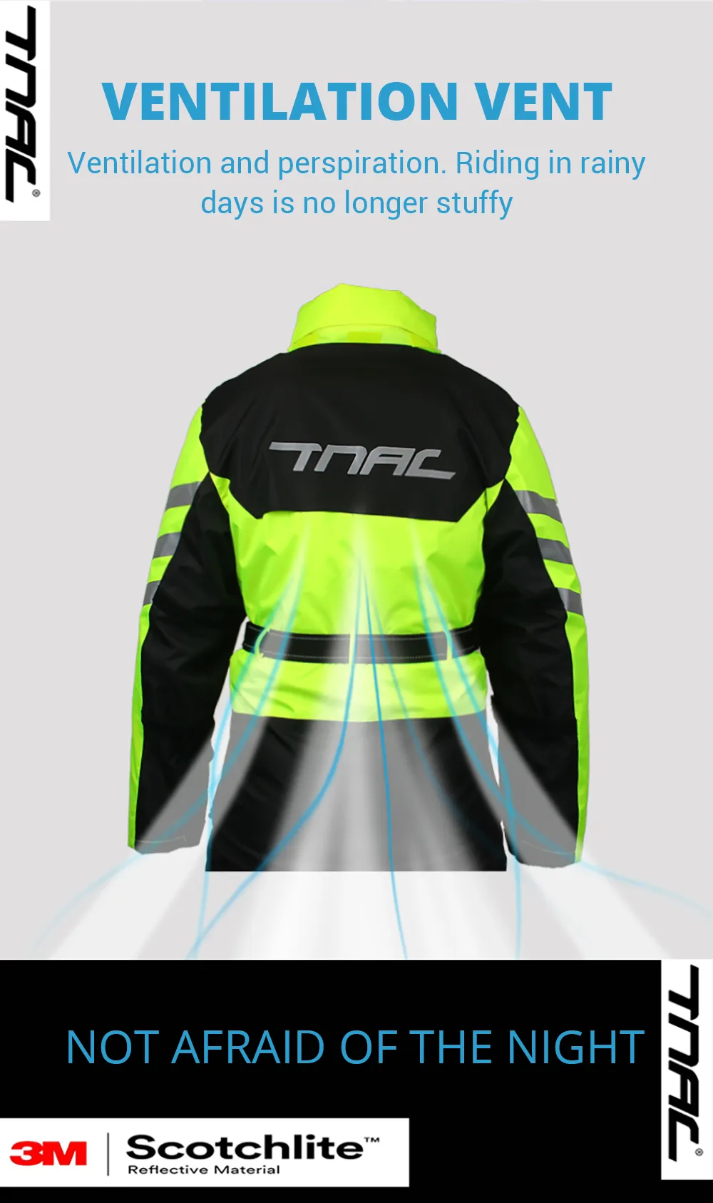 Reflective Clothing for Motorcycle Riders 100% Waterproof Raincoat for Men, Suitable for Electric Scooters and Motocross