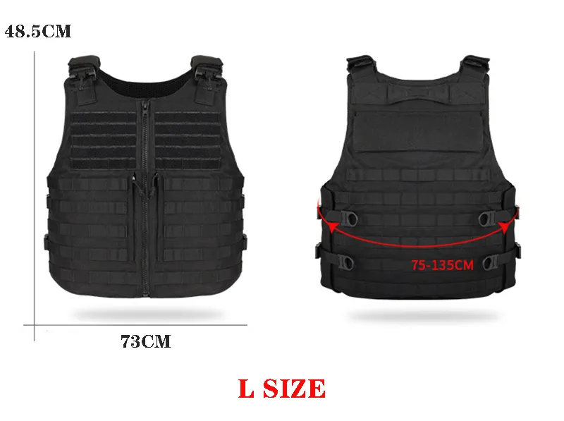Police Molle Vest with Quick Release and 1000D Tactical Design for Body Armor, Airsoft, and More