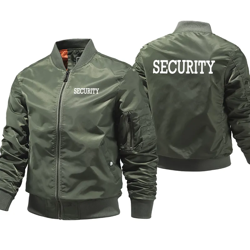 Security Jackets Men's Autumn and Winter Windproof Bomber Jacket with Thick Warmth, Military and Air Pilot Style
