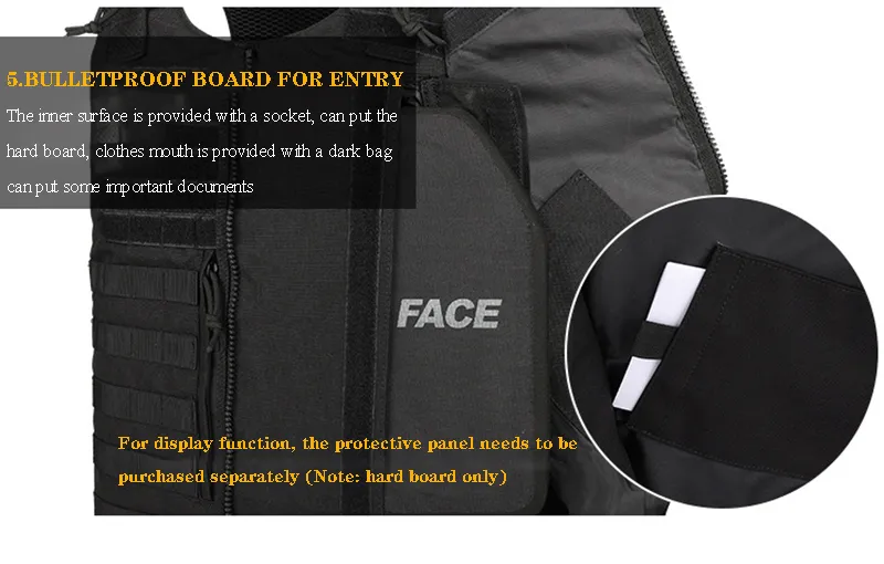 Police Molle Vest with Quick Release and 1000D Tactical Design for Body Armor, Airsoft, and More