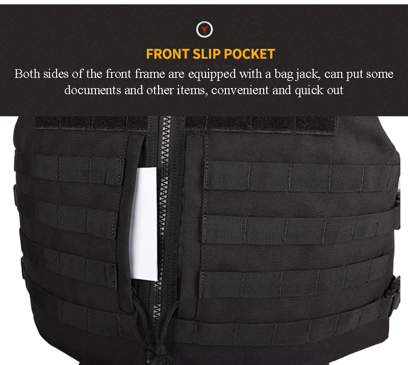 Police Molle Vest with Quick Release and 1000D Tactical Design for Body Armor, Airsoft, and More