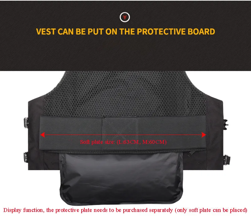 Police Molle Vest with Quick Release and 1000D Tactical Design for Body Armor, Airsoft, and More