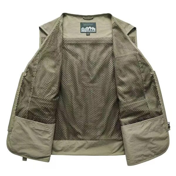 Tool Vest with 14 Pockets - Tactical Hiking and Fishing Vest for Men, Photographer Waistcoat, Mesh Cargo Sleeveless Jacket - Image 5