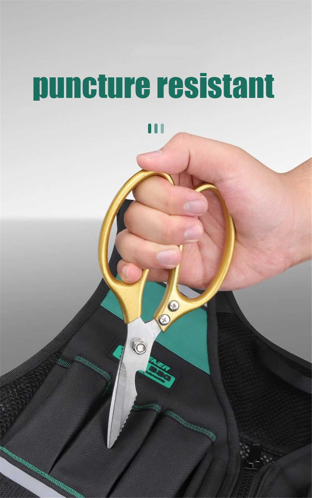 Tool Vest with Multi-Pocket Tool Pouch - Adjustable and Breathable Organizer for Electricians and Carpenters