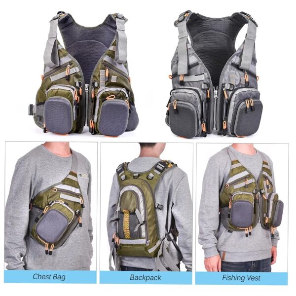 Tool Vest for Fishing and Outdoor Activities - Mesh Fly Fishing Vest with Breathable Design, Adjustable for Sports and Tackle Storage - Image 3