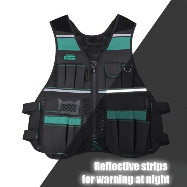 Tool Vest with Multi-Pocket Tool Pouch - Adjustable and Breathable Organizer for Electricians and Carpenters - Image 3