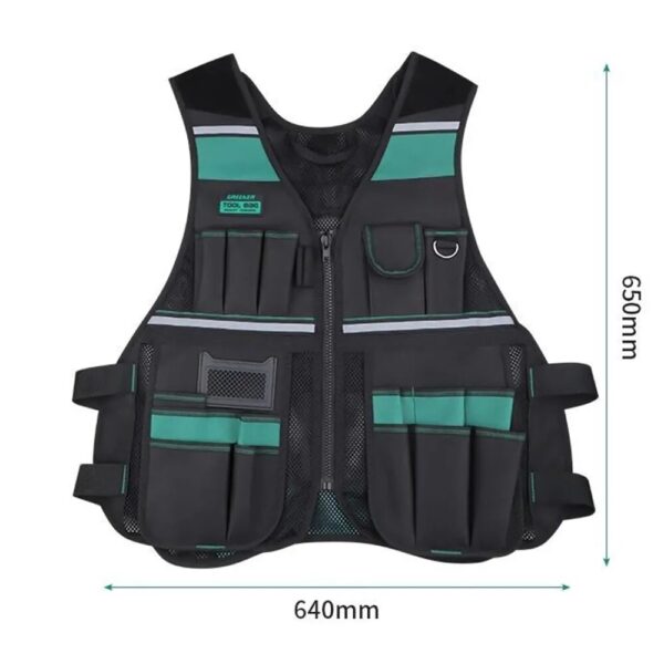 Tool Vest with Multi-Pocket Tool Pouch - Adjustable and Breathable Organizer for Electricians and Carpenters - Image 4