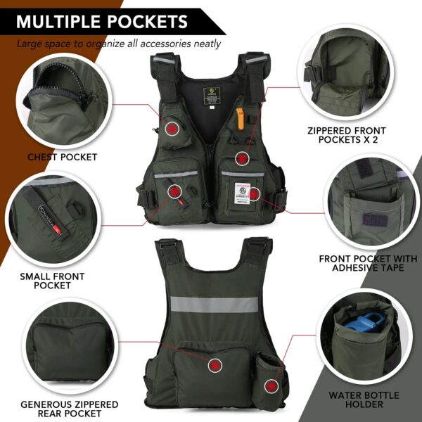 Men's Tool Vest for Professional Fishing: Buoyancy, Portability, Waterproof, and Multi-Pockets - Image 3