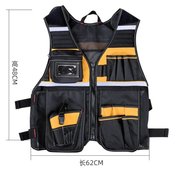Tool Vest with Multifunctional Organizer Pouch - Handy Storage for Tools, Including Hammer, Screwdriver, Wrench, and More - Image 3