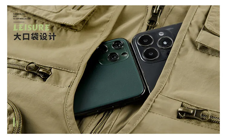 Tool Vest with 14 Pockets - Tactical Hiking and Fishing Vest for Men, Photographer Waistcoat, Mesh Cargo Sleeveless Jacket