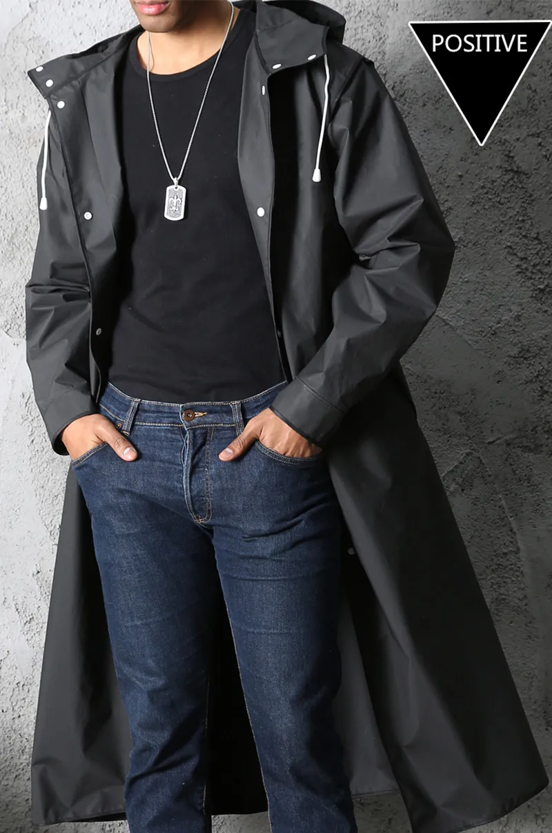 Fashionable Fisherman Raincoat - Waterproof Long Raincoat for Women and Men with Hood - Ideal for Outdoor Hiking, Travel, Fishing, Climbing - Thickened Design in Black