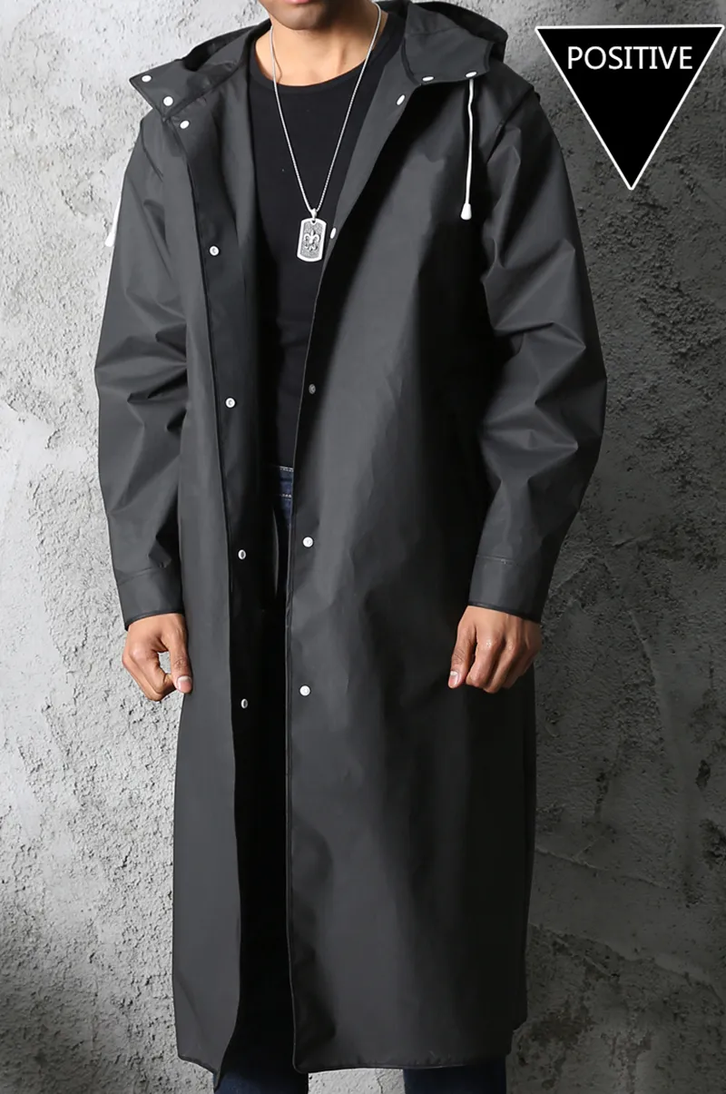 Fashionable Fisherman Raincoat - Waterproof Long Raincoat for Women and Men with Hood - Ideal for Outdoor Hiking, Travel, Fishing, Climbing - Thickened Design in Black