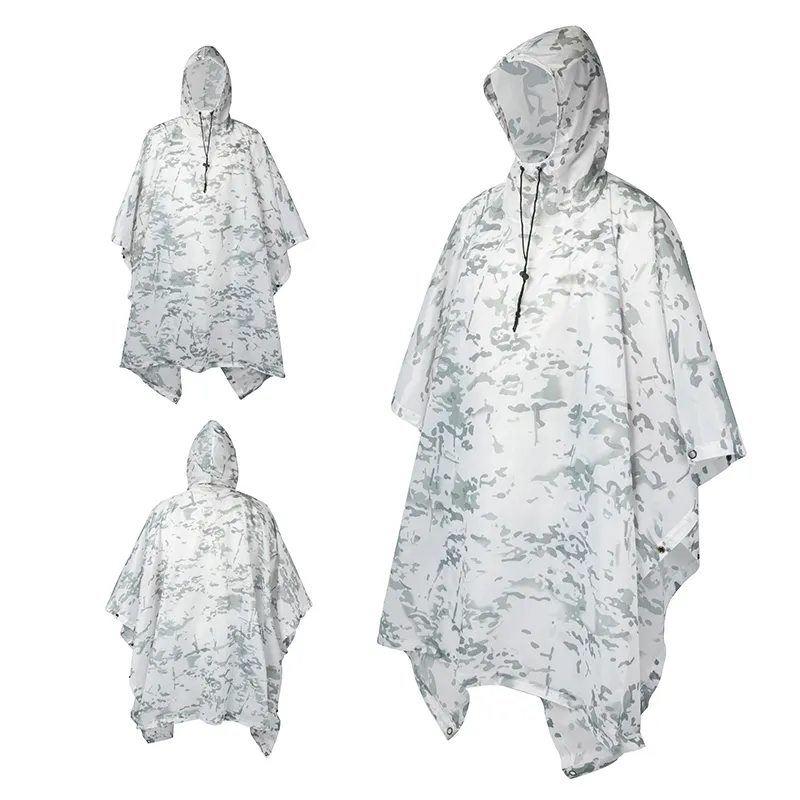 Outdoor Multifunctional Fisherman Raincoat - Waterproof Poncho with Camouflage Cover for Camping, Hunting, Clothes Shelter, Tent - Military Emergency Raincoat